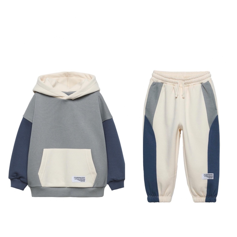 Zara Kids Matching Set in Gray and Cream